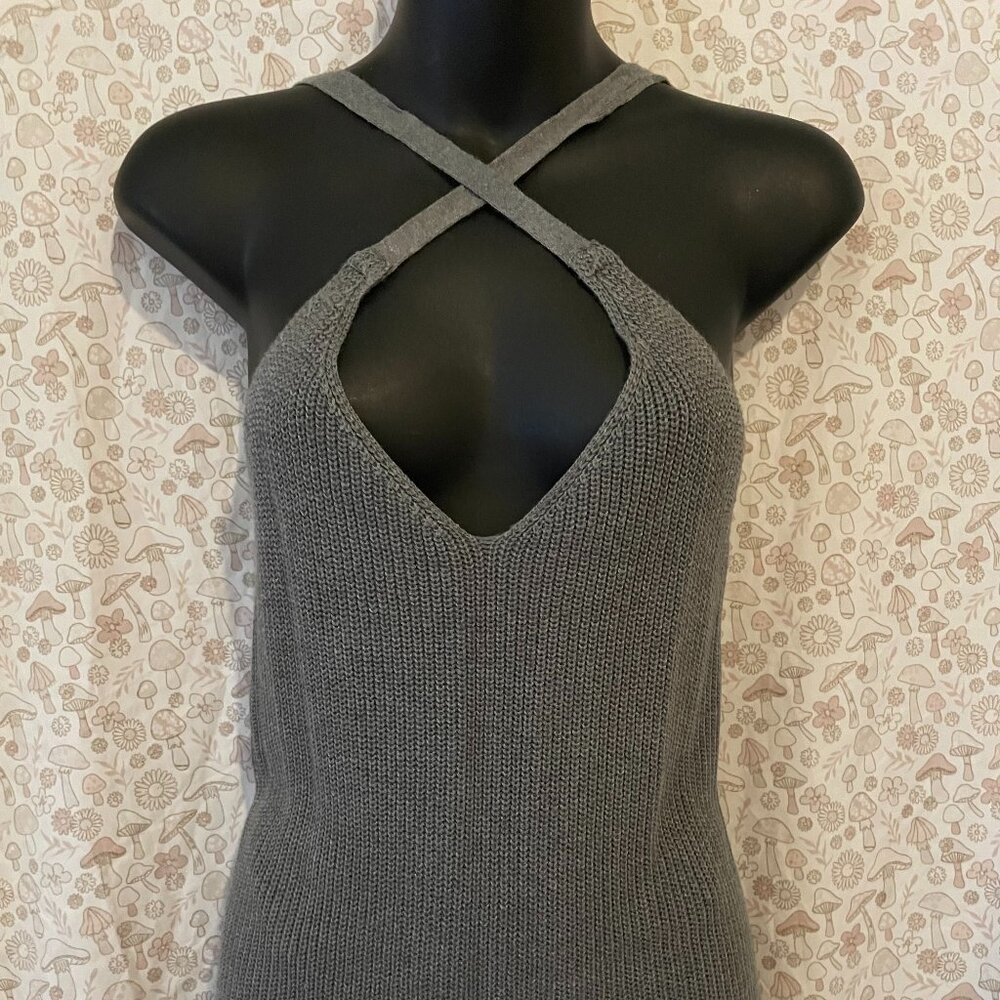 pink republic gray yarn tank